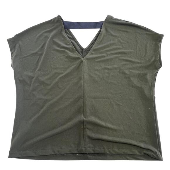 Rachel Rachel Roy Shirt Womens Medium Short Sleeve V Neck Casual Relaxed Top - Picture 1 of 8